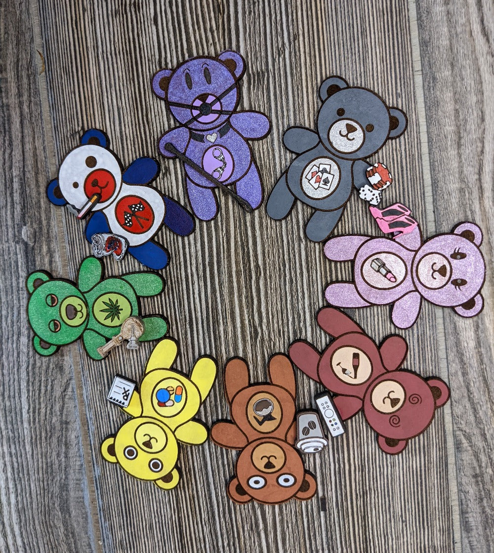 Careless Bears Magnets WHOLE SET of 8