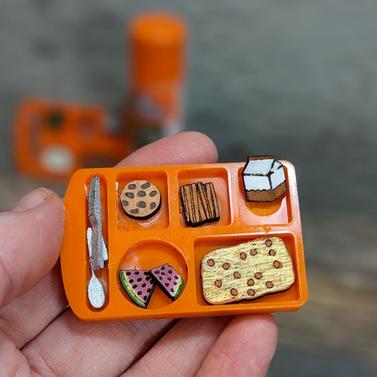 Miniature School Pizza Lunch Magnet