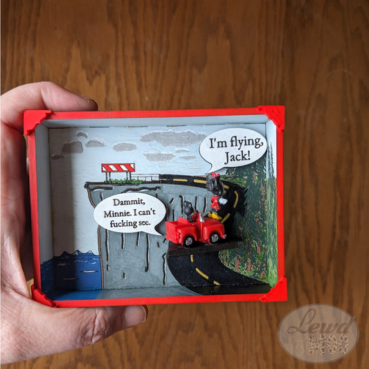 Funny Comic Crossover Mickey Mouse Titanic Diorama Miniature Magnetic Shadowbox