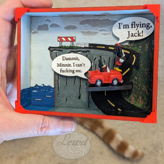 Funny Comic Crossover Mickey Mouse Titanic Diorama Miniature Magnetic Shadowbox