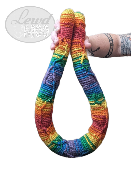 CROCHET PATTERN ONLY Veiny Door Draft Blocker Rainbow Dong