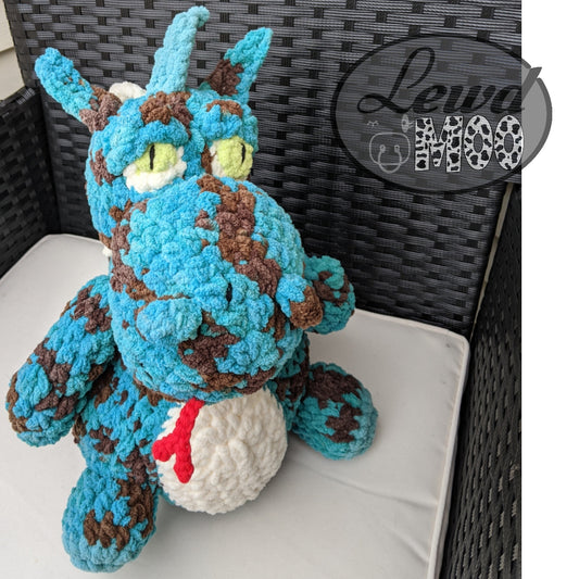 Big Derpy Dragon Crochet Plush Stuffed Animal