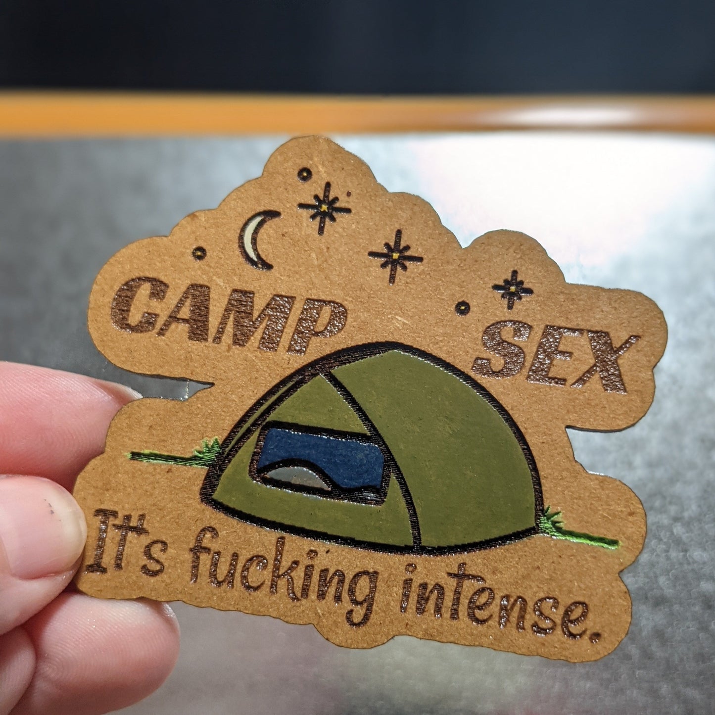 NSFW Camping Pun Parody Magnet