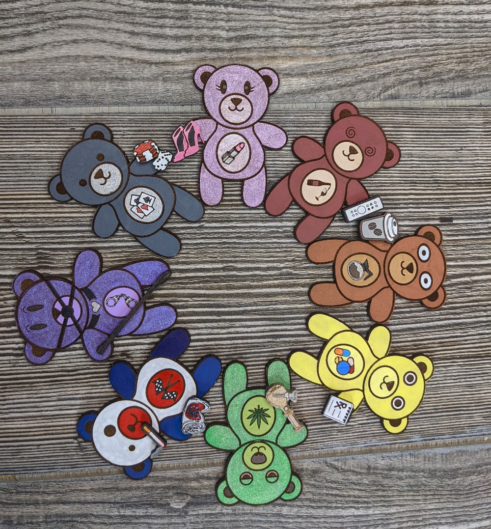 Careless Bears Magnets WHOLE SET of 8