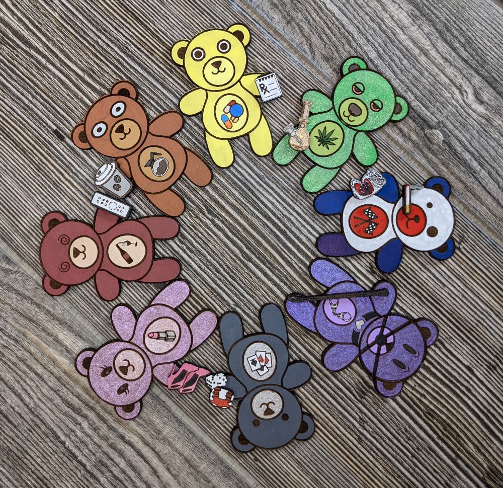 Careless Bears Magnets WHOLE SET of 8