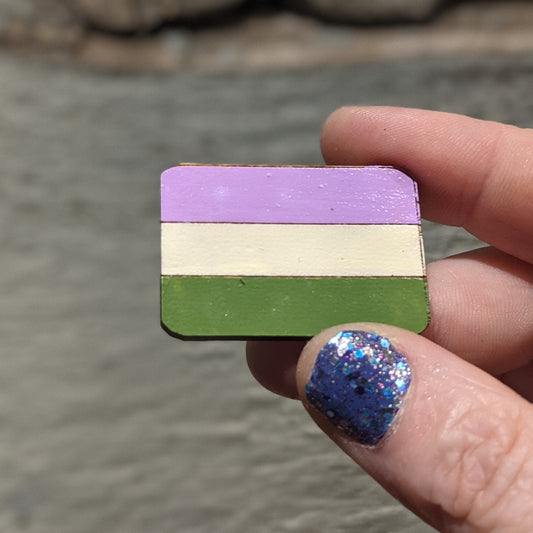 Genderqueer Pride Pinback Button LGBTQ+
