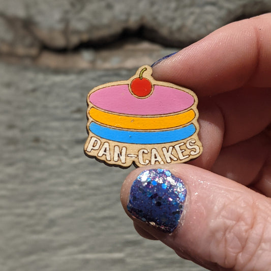 PAN-CAKES Pansexual Pride Pinback Button LGBTQ+