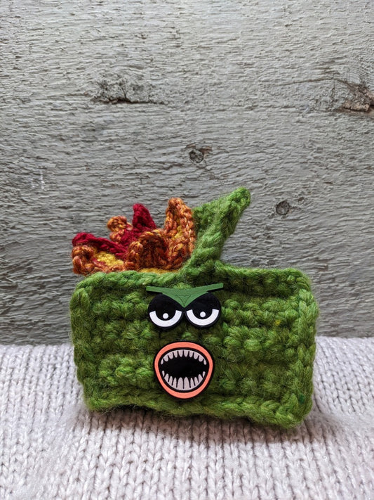 Dumpster Fire Monster Crochet Plush Toy