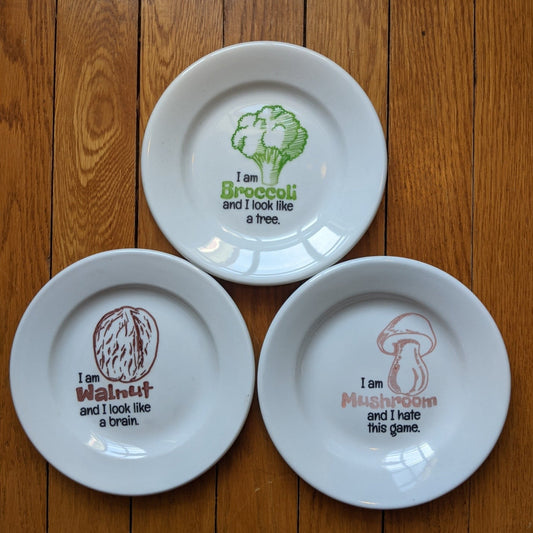 Inappropriate Appetizers Set of 3 Engraved Plates