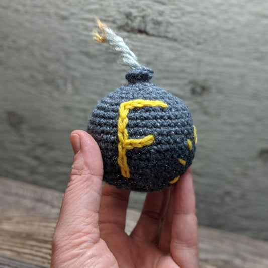 Sparkly Blue F-Bomb Crochet Plush
