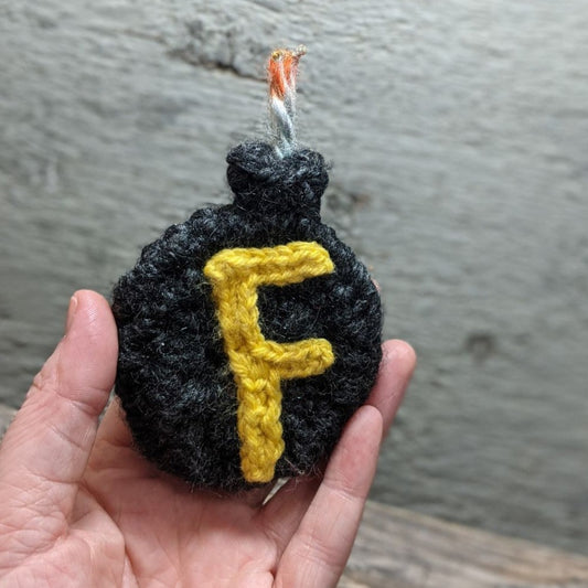 Flat F-Bomb Crochet Plush