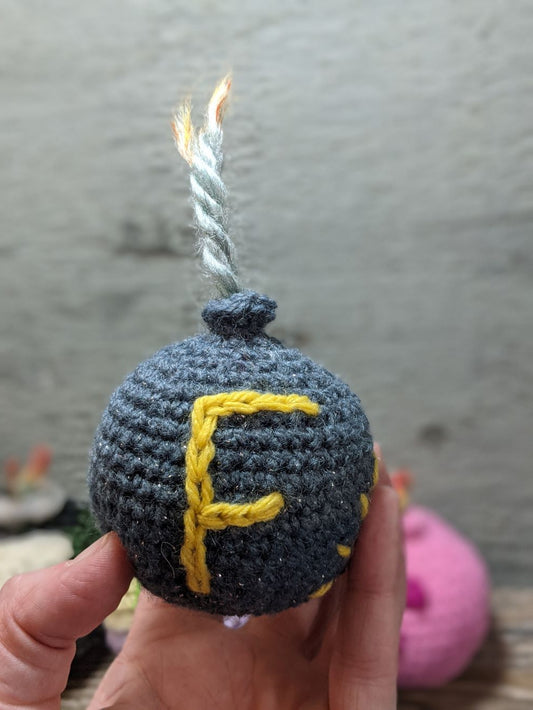 Sparkly Blue F-Bomb Crochet Plush